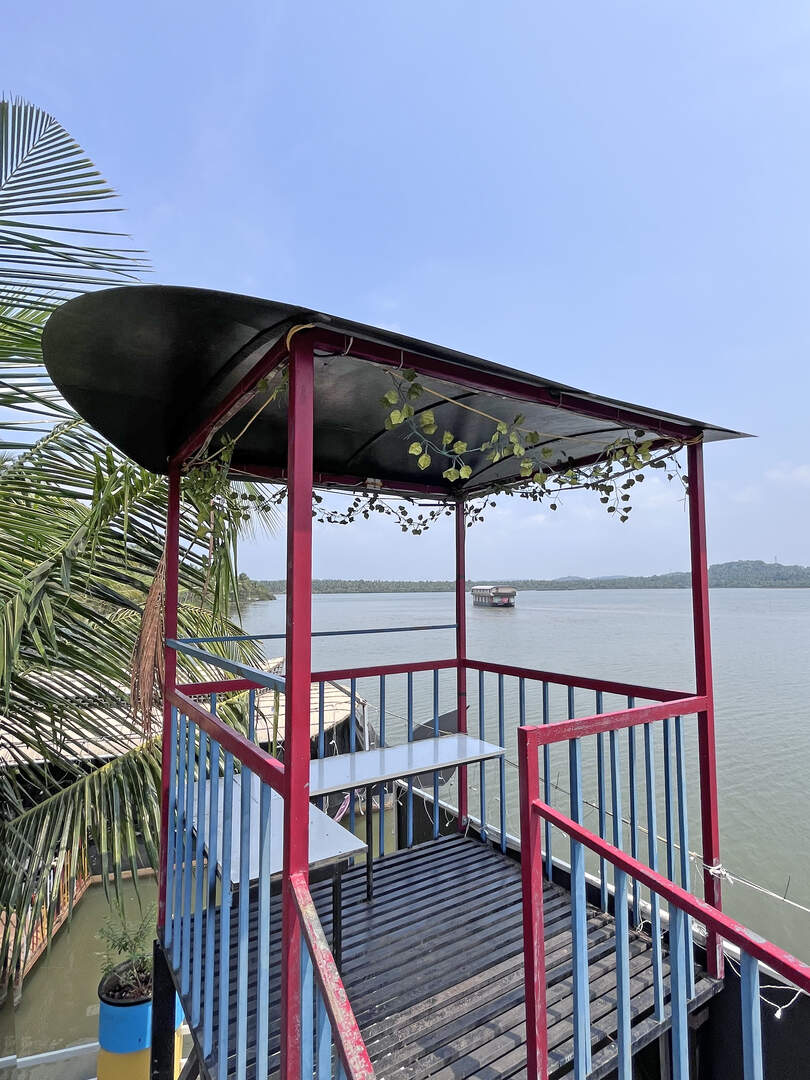 Close-up view of the watch tower in Lake View Palace Park